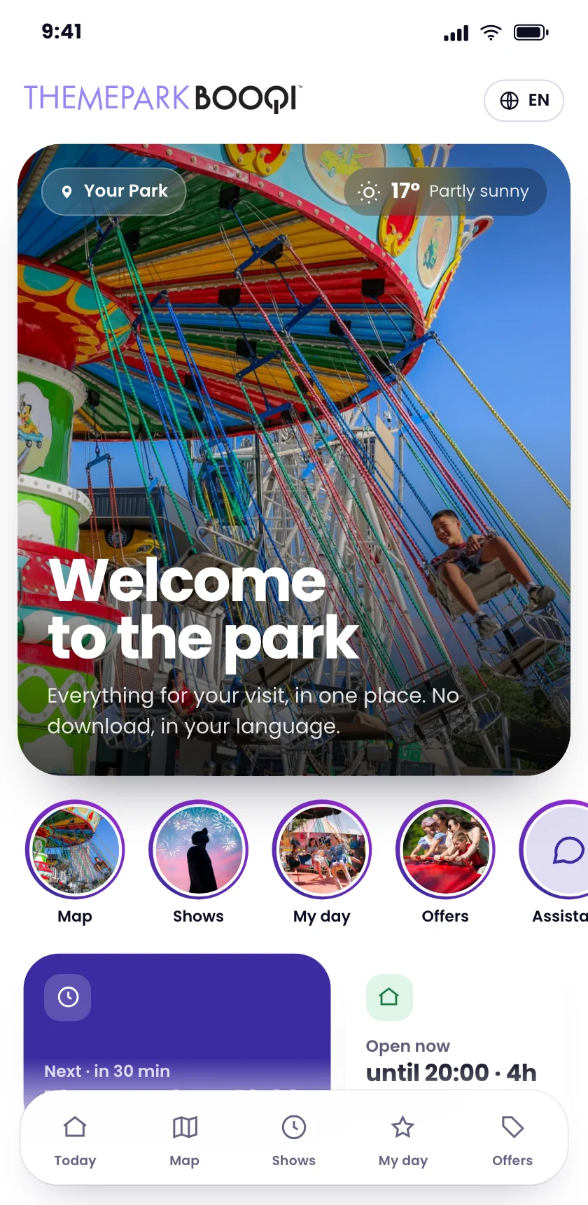 ThemeParkBooqi with BooqiConnect on a phone